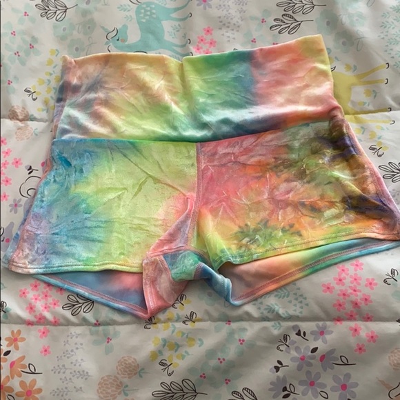 Dolls Kill Pants - Little black diamond tie dye velvet shorts